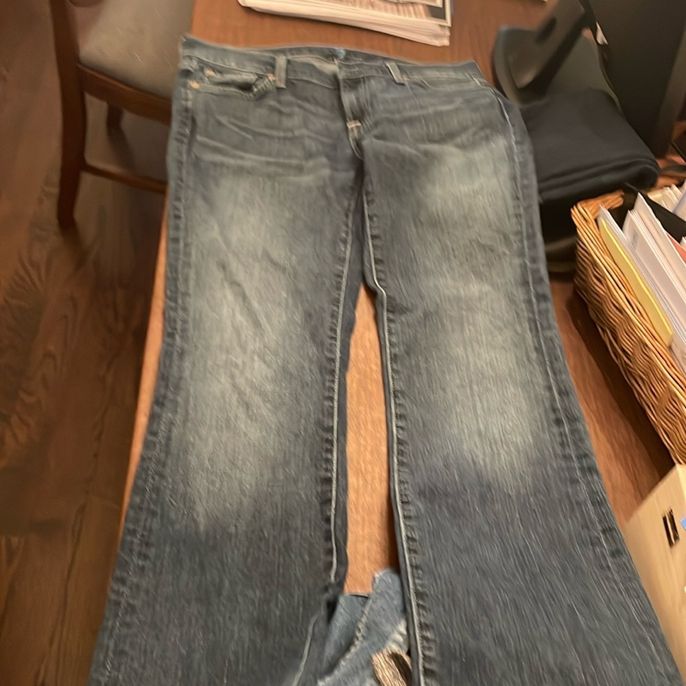 Almost brand new bootcut 7 jeans, light blue in colour
